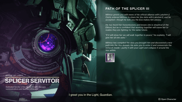 Destiny 2 Path of The Splicer III Quest