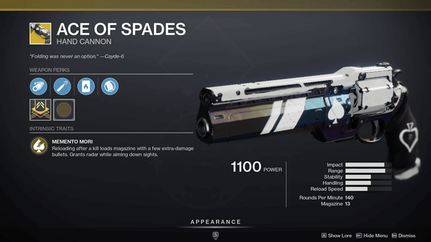 Ace of Spades (Hand Cannon)