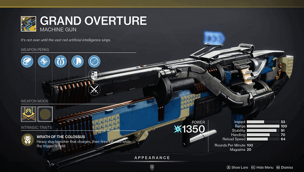 Destiny 2 Grand Overture (Machine Gun)