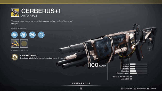 Destiny 2 Cerberus+1