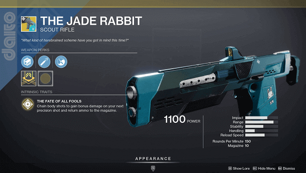 Destiny 2 The Jade Rabbit