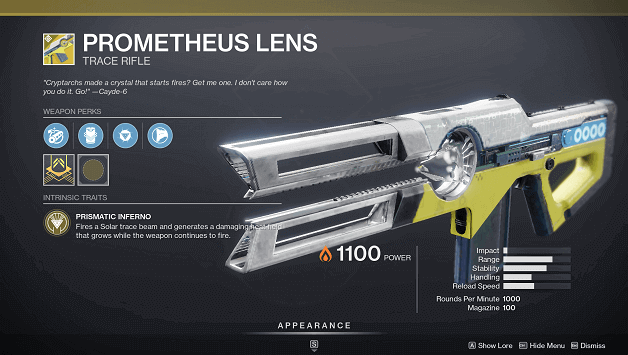 Destiny 2 Prometheus Lens (Trace Rifle)