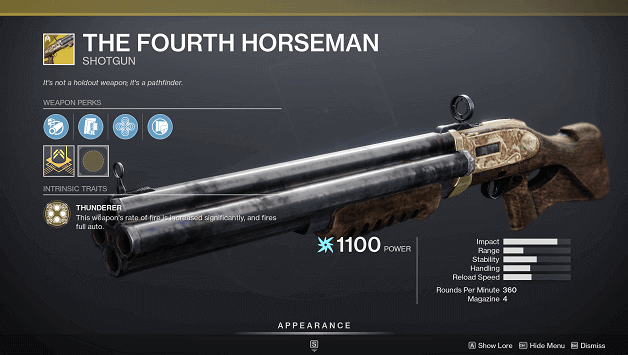 Destiny 2 The Forth Horseman (Shotgun)
