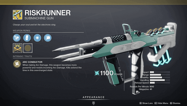 Destiny 2 Riskrunner (Submachine Gun)