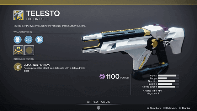 Destiny 2 Telesto (Fusion Rifle)