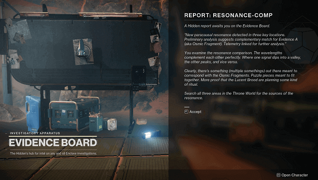 Destiny 2 Report: Resonance-Comp Quest