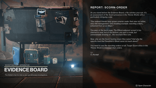 Destiny 2 Report: Scorn-Order Quest
