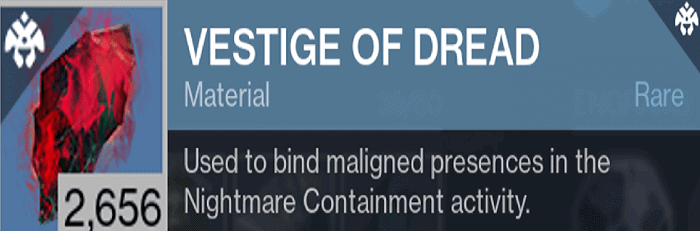 Destiny 2 Vestige of Dread