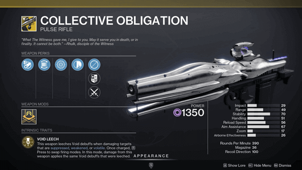 D2 Collective Obligation Energy Weapon