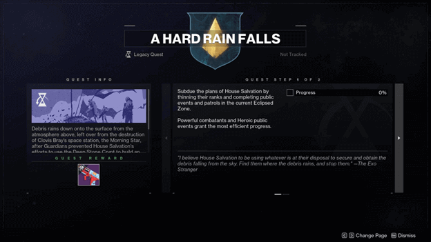 A Hard Rain Falls Quest Info