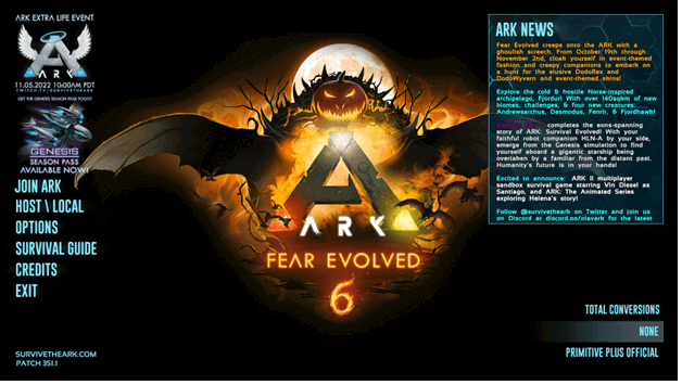 ARK Fear Evolved 6 Activation Screen