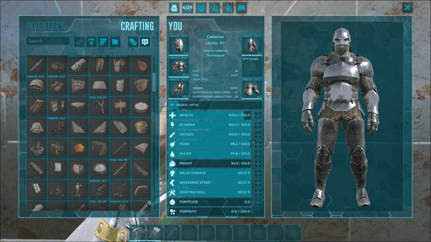 ARK Crafting Inventory