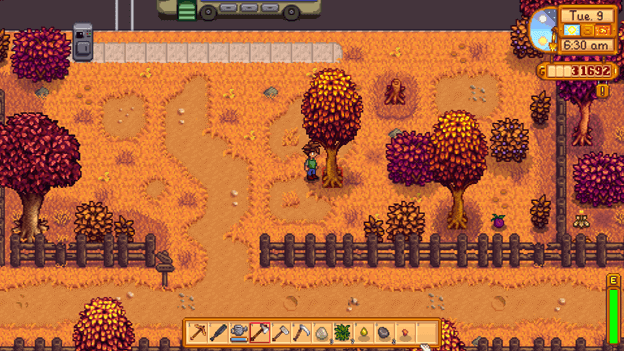 Chopping Down Trees Outside The Farm in Stardew Valley