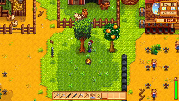 Planting Mahogany Seeds in Stardew Valley to get Hardwood