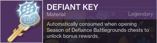 Destiny 2 Defiant Key
