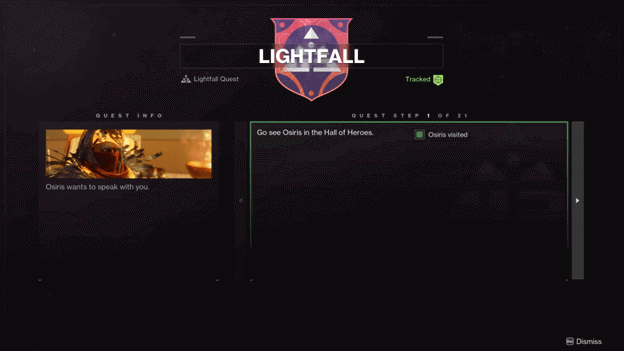 Destiny 2 Lightfall quest info