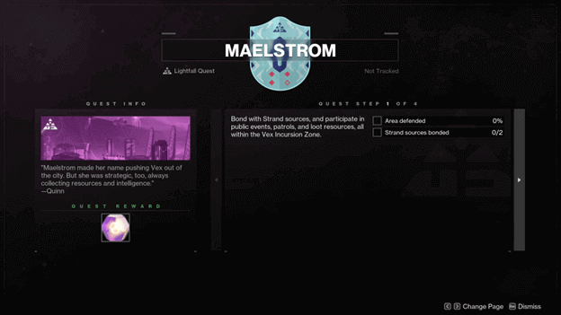 Maelstrom Lightfall quest info