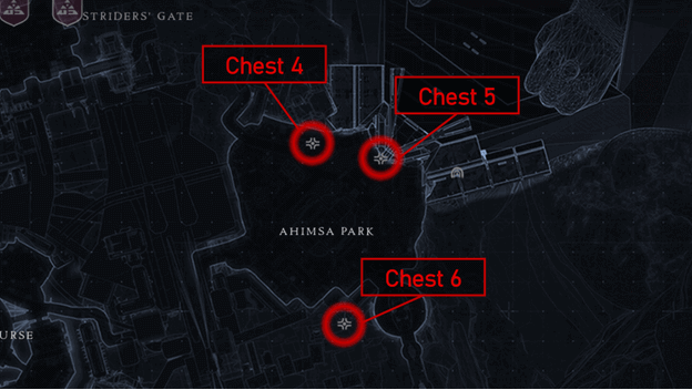 Ahimsa Park 3 regional chests locations