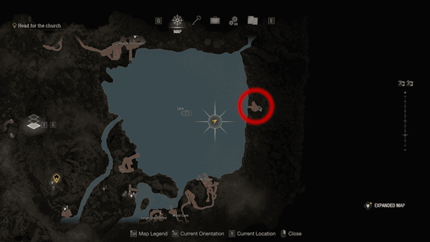Golden Egg location map (In the Chicken area to the right of the lake)
