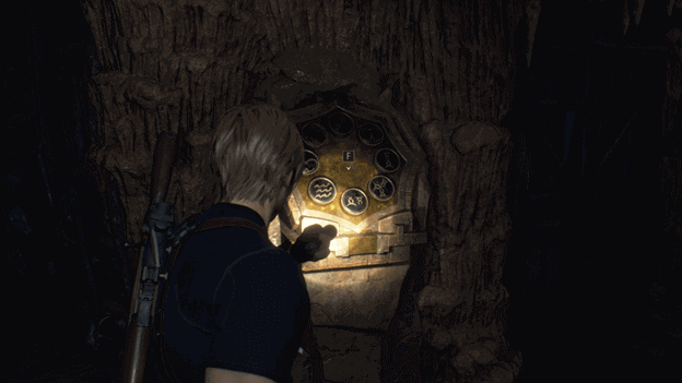 Resident Evil 4 Remake Large Cave Shrine Puzzle