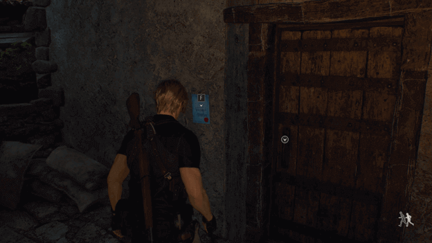 Leon found A Savage Mutt request near The Merchant on the left of the door of the church