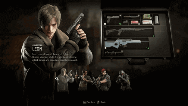 Leon the main character in Resident Evil 4 Remake