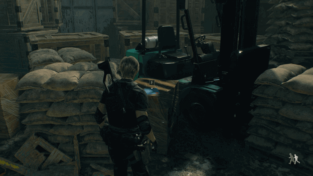 Leon finds The Wandering Dead request after destroying the wall in the Cargo Depot