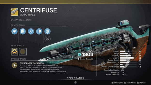 Destiny 2 Centrifuse (Exotic Auto Rifle)