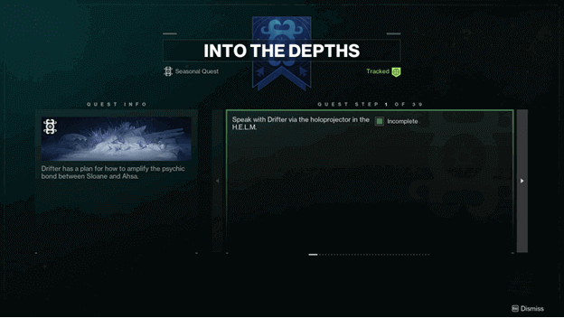 Destiny 2 Into The Depths week 1 quest info