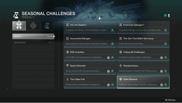 Destiny 2 Season of the Deep Weekly Challenges