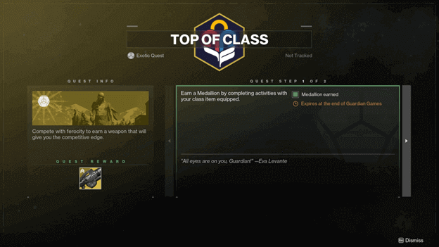 Top of Class Quest Info